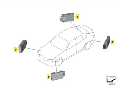 RADAR SENSOR SENSOR SPURENWECHSELSENSOR BMW 1′ F40 2′ F44 3′ G20 G21 5′ G30 G31 F90 6′ G32 7′ G11 G12 LCI 8′ G14 G15 G16 F91 F92 F93 X3 G01 F97 X4 G02 F98 X5 G05 X6 G06 X7 G07 Z4 G29 66326890645 - 5