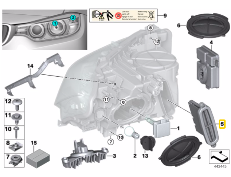 NEUE OE BIXENON XENON LED LEAR MODUL STEUERGERÄT TMS AHL BMW 3 F30 F31 F34 7316186 - 3