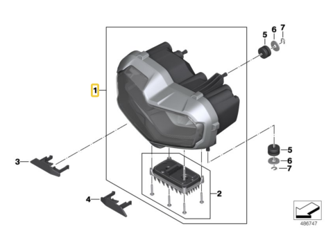 NEUE VOLL LED SCHEINWERFER KOMPLETT BMW K80 F750 GS K81 F850 GS K82 F850 GS ADVENTURE 63128557222 - 3