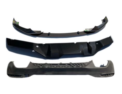 NEU OE CARBON KOMPLETT STOSSSTANGENABDECKUNG + HECKDIFFUSOR + FRONTSPOILER BMW 5 G30 51112414135 - 2