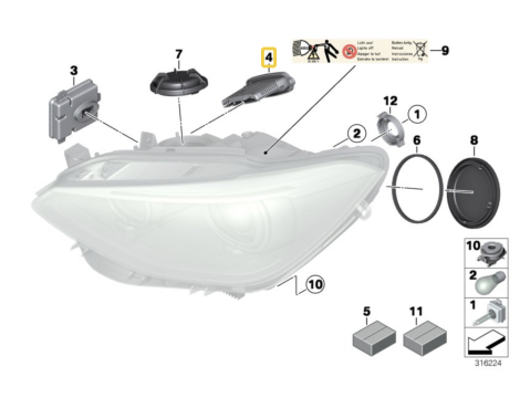 NEU OE STEUERGERÄT XENON LEAR MODUL TMS BIX TREIBERMODUL BMW 1 F20 F21 7316145 63117304063 - 3